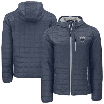  Howard Bison Cutter & Buck Rainier Eco PrimaLoft Hooded Full-Zip Jacket - Anthracite
